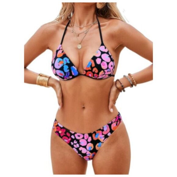**CUPSHE** Women's Bikini Sets Halter Straps Two Piece Swimsuit Small NWT - Picture 4 of 7